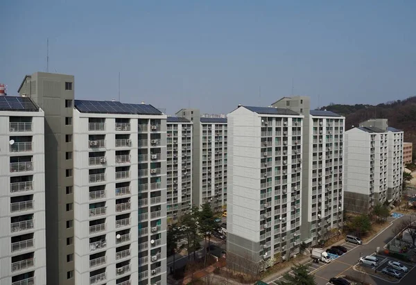 Appartement Zuid Korea Met Zonnepanelen — Stockfoto