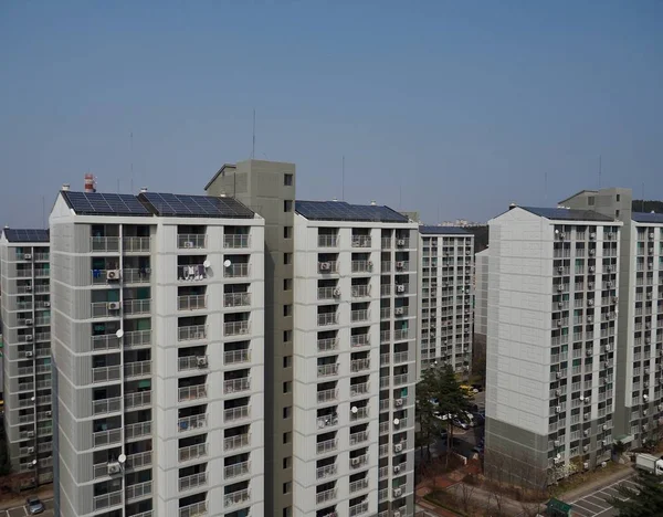 Apartamento Corea Del Sur Con Paneles Solares — Foto de Stock