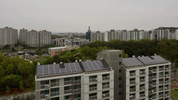 Apartamento Coreia Sul Com Painéis Solares — Fotografia de Stock