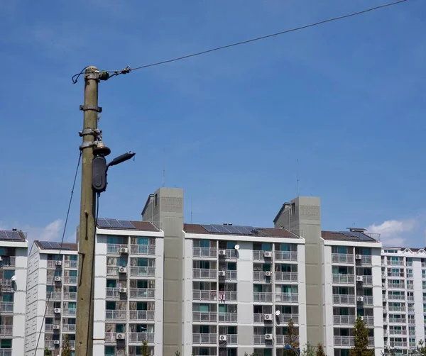 Apartamento Coreia Sul Com Painéis Solares — Fotografia de Stock