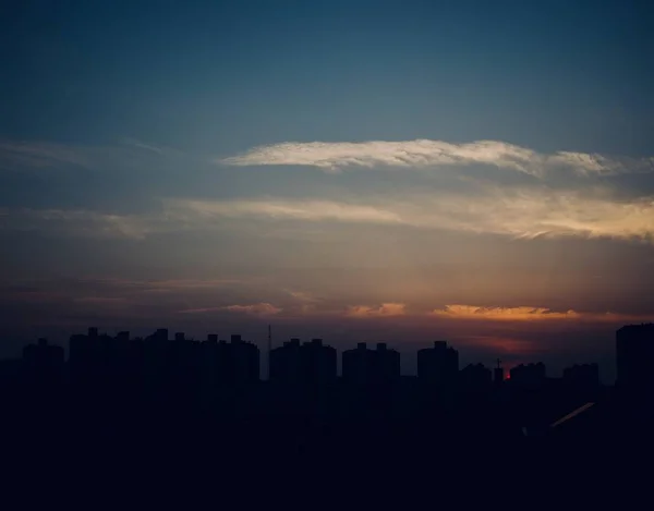 Sonnenuntergang Der Stadt Cheongju Südkorea — Stockfoto