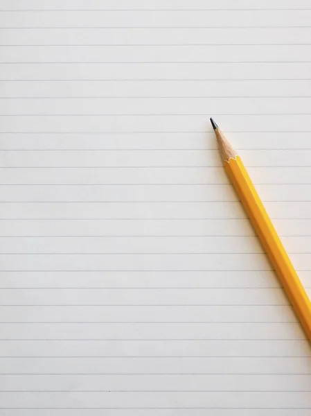 Biały Notatnik Ołówek — Zdjęcie stockowe