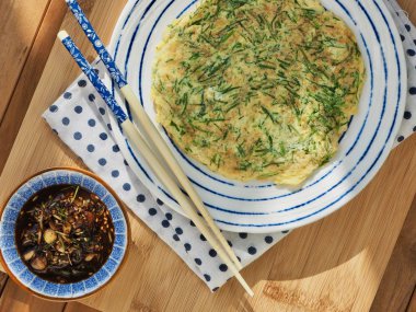 Asya gıda Chives yumurta Gözleme