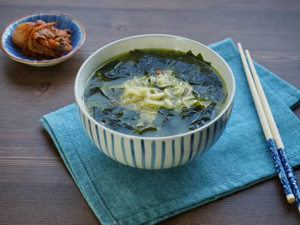 Korean Food Seaweed Soup Ramen — Stock Photo, Image