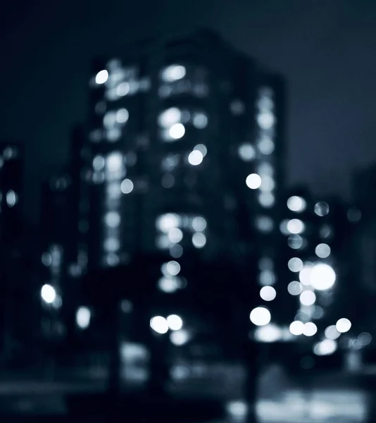 City Center Night Street Bokeh Missed Focus — Stock Photo, Image