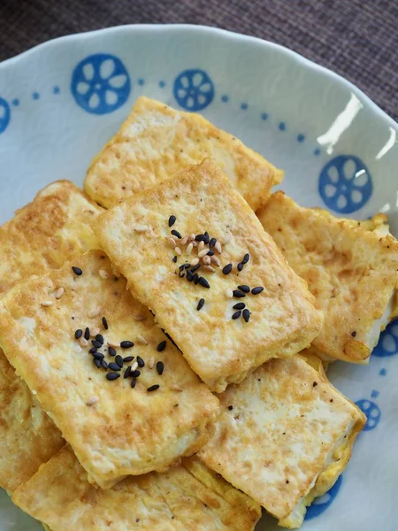 Asijské Potraviny Tofu Namáčení Brokolice Sójové Omáčky — Stock fotografie