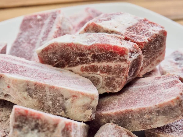 Frozen Beef Ribs Frozen Beef Meat — Stock Photo, Image
