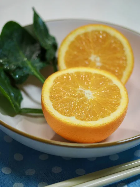 Naranja Espinacas Tazón Cerámica — Foto de Stock