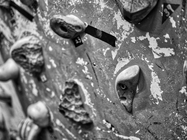 Indoor Rock Climbing Hold, Black and white photo