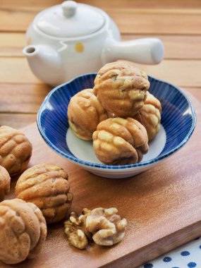 Kore gıda ceviz tatlılar ve yeşil çay