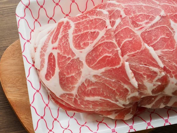 Koreański Jedzenie Świeże Wieprzowe Mięso Mięso Wieprzowe Szyi — Zdjęcie stockowe