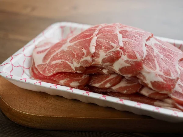Comida Coreana Carne Porco Fresca Carne Pescoço Porco — Fotografia de Stock
