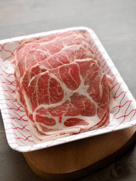 Comida Coreana Carne Fresca Cerdo Carne Cuello Cerdo —  Fotos de Stock