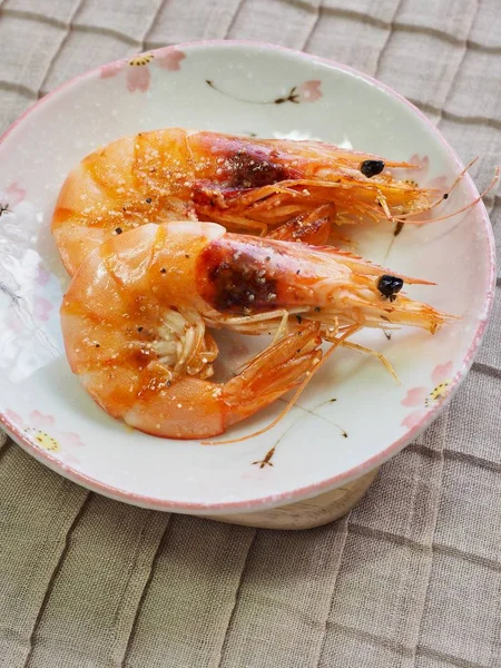 Alimentos Asiáticos Camarones Parrilla — Foto de Stock