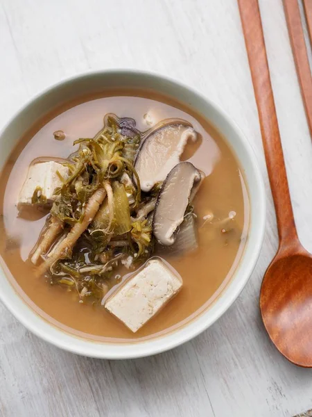 Koreański Jedzenie Shepherd Torebka Soybean Paste Soup — Zdjęcie stockowe