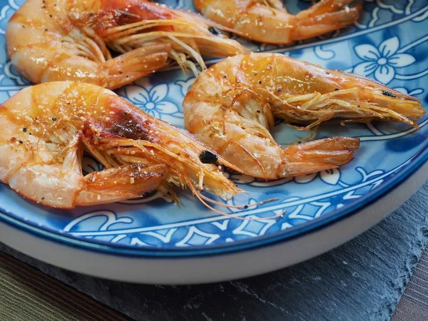 Aziatisch Eten Gegrilde Garnalen — Stockfoto