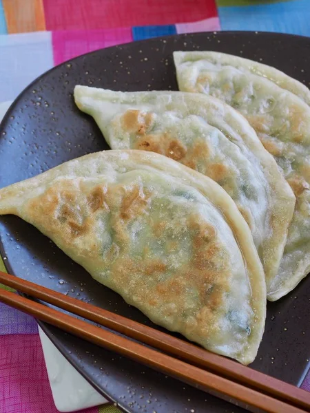 亚洲食品饺子 肉饺子 炸饺子 — 图库照片