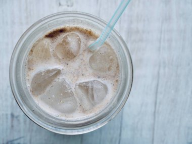 Kore geleneksel içecek buz karışık tahıl tozu Latte