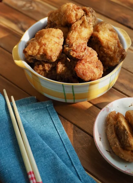 Soy Sauce Seasoned Chicken French Fries — Stock Photo, Image