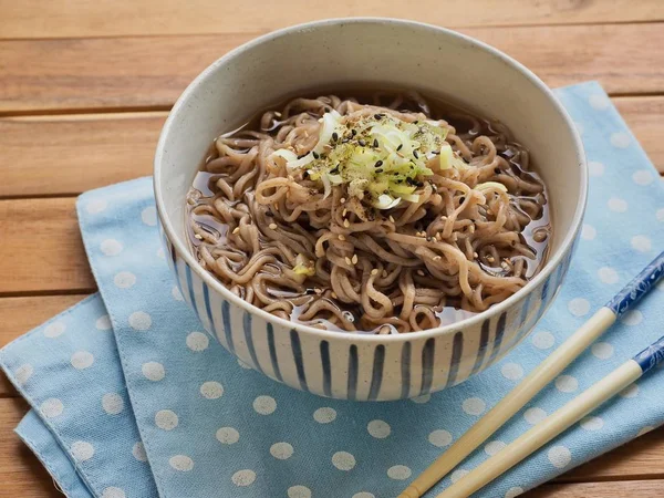 Comida Asiática Macarrão Trigo Mourisco Comida Verão — Fotografia de Stock