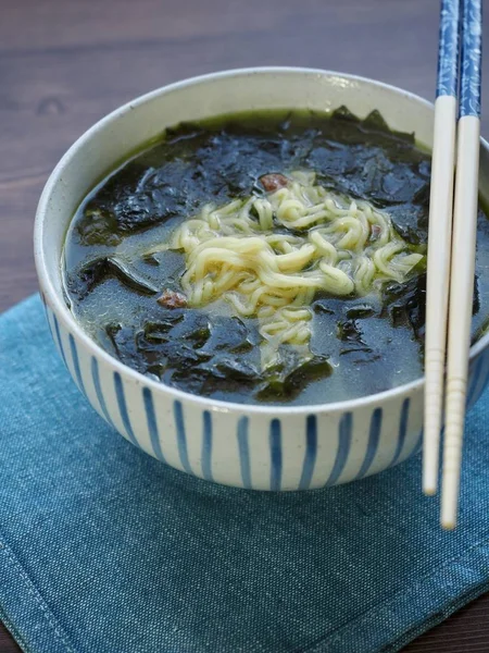 Korean Food Seaweed Soup Ramen — Stock Photo, Image