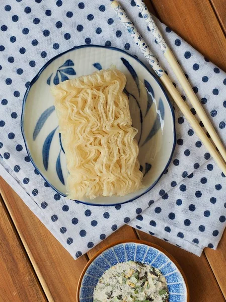 Ιαπωνικά Νουντλς Ρυζιού Αποξηραμένα Νουντλς Ρυζιού — Φωτογραφία Αρχείου