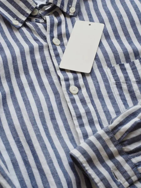 Striped linen shirt and Clothing label , summer clothing