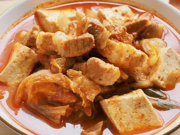 Comida Coreana Kimchi Guiso Kimchi Jjigae — Foto de Stock