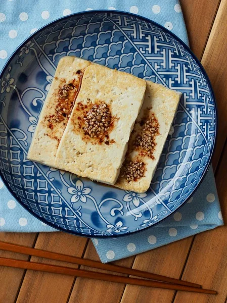 Asya Gıda Izgara Tofu Soya Sosu — Stok fotoğraf