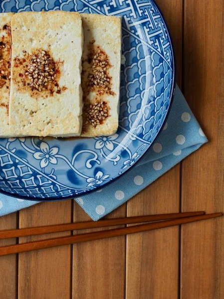 Comida Asiática Tofu Parrilla Salsa Soja — Foto de Stock