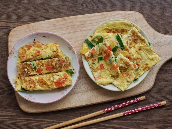 Rolo Ovo Comida Asiática Tamago Yaki — Fotografia de Stock