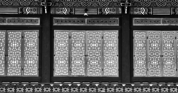 한국의 Changdeok Palace Black White Photo — 스톡 사진