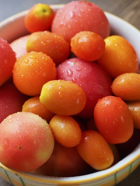 Frische Bio Tomaten Und Bio Kirschtomaten — Stockfoto