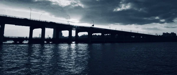 Korea Seoul City Han River Banpo Bridge Solnedgång — Stockfoto