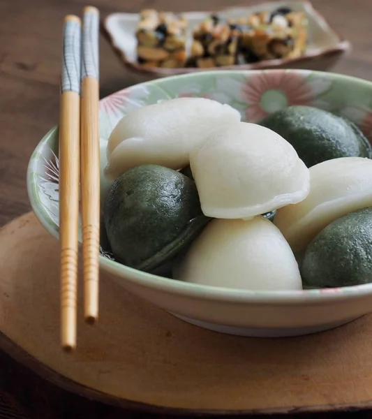 Comida Coreana Songpyeon Bolo Arroz Forma Meia Lua — Fotografia de Stock