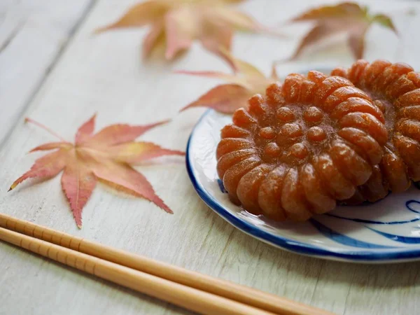 Korejské Tradiční Sladkosti Jakgwa Med Cookie Javorový List — Stock fotografie