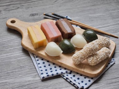 Kore gıda mochi kek, Mochi Castella, tteok, pirinç kek, yugwa, Songpyeon