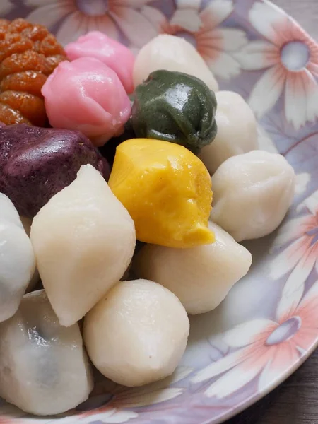 Dulces Galletas Tradicionales Coreanas Songpyeon Pastel Arroz Relleno Miel Pastel — Foto de Stock
