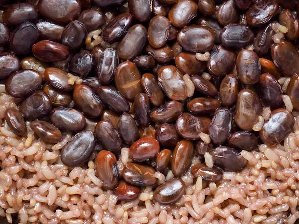 Alimentación Asiática Arroz Frijol Negro Ecológico — Foto de Stock