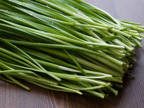 Korean Fresh Vegetable Chives Organic Farming — Stock Photo, Image