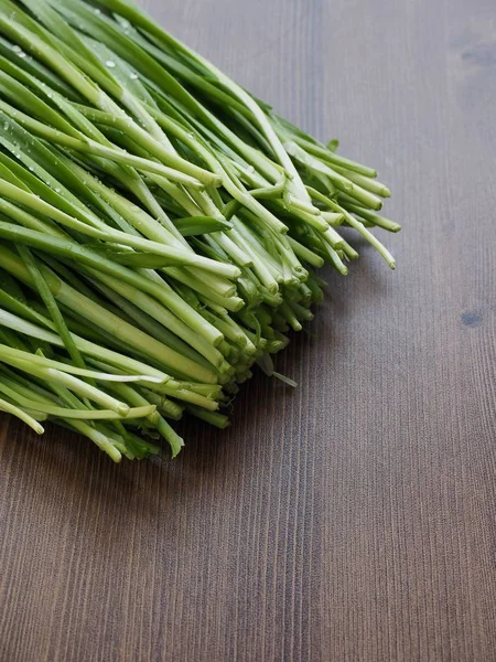 Cebolinha Fresca Coreana Agricultura Biológica — Fotografia de Stock