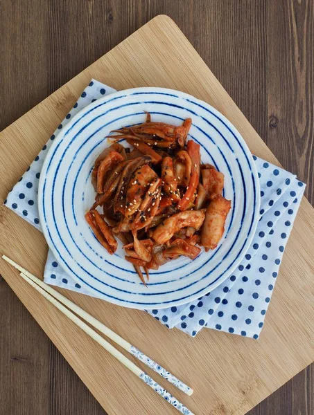 Sotong Goreng Makanan Korea Makanan Pedas — Stok Foto