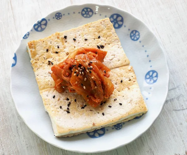 Comida Coreana Tofu Inmersión Kimchi — Foto de Stock