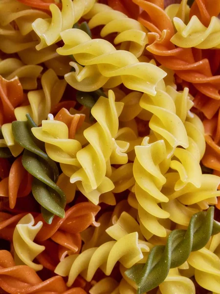 Pasta of various colors, dried noodles