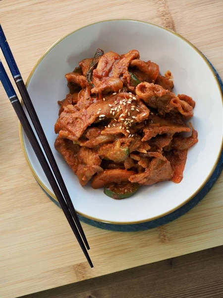 Makanan Korea Jeyuk Bokkeum Babi Goreng — Stok Foto