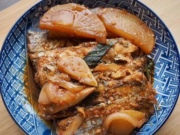 Comida Coreana Guisado Cutlassfish Molho Soja — Fotografia de Stock
