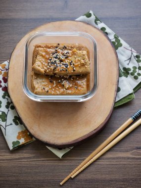 Asya gıda Tofu soya sosu, Dubu-jorim, haşlanmış soya, Braisedtofu simmered.
