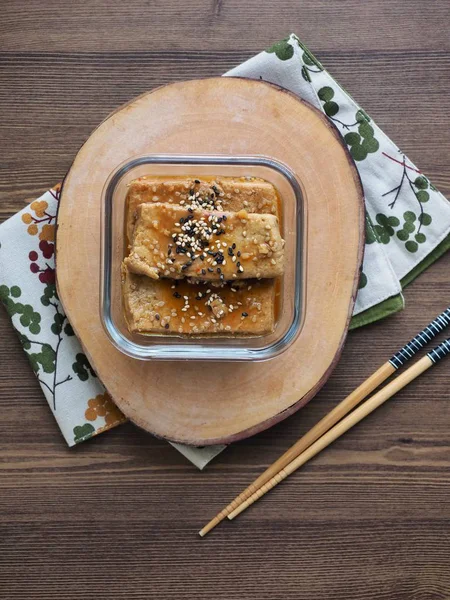 Nourriture Asiatique Tofu Mijoté Dans Sauce Soja Dubu Jorim Tofu — Photo