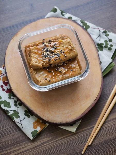 Nourriture Asiatique Tofu Mijoté Dans Sauce Soja Dubu Jorim Tofu — Photo