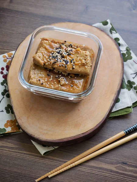 Nourriture Asiatique Tofu Mijoté Dans Sauce Soja Dubu Jorim Tofu — Photo